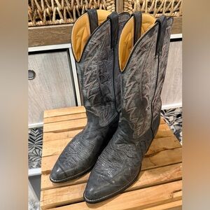 Durango Cowboy Boots – Distressed Charcoal/Gray Two-Tone Leather – Women’s 9.5